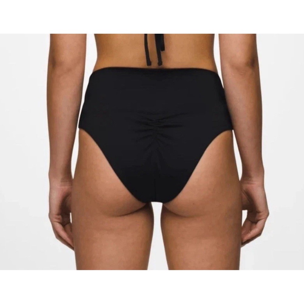 Prana Aurelia UPF 50 High Waisted Bikini Bottom Neutral Minimalist Black Size XS